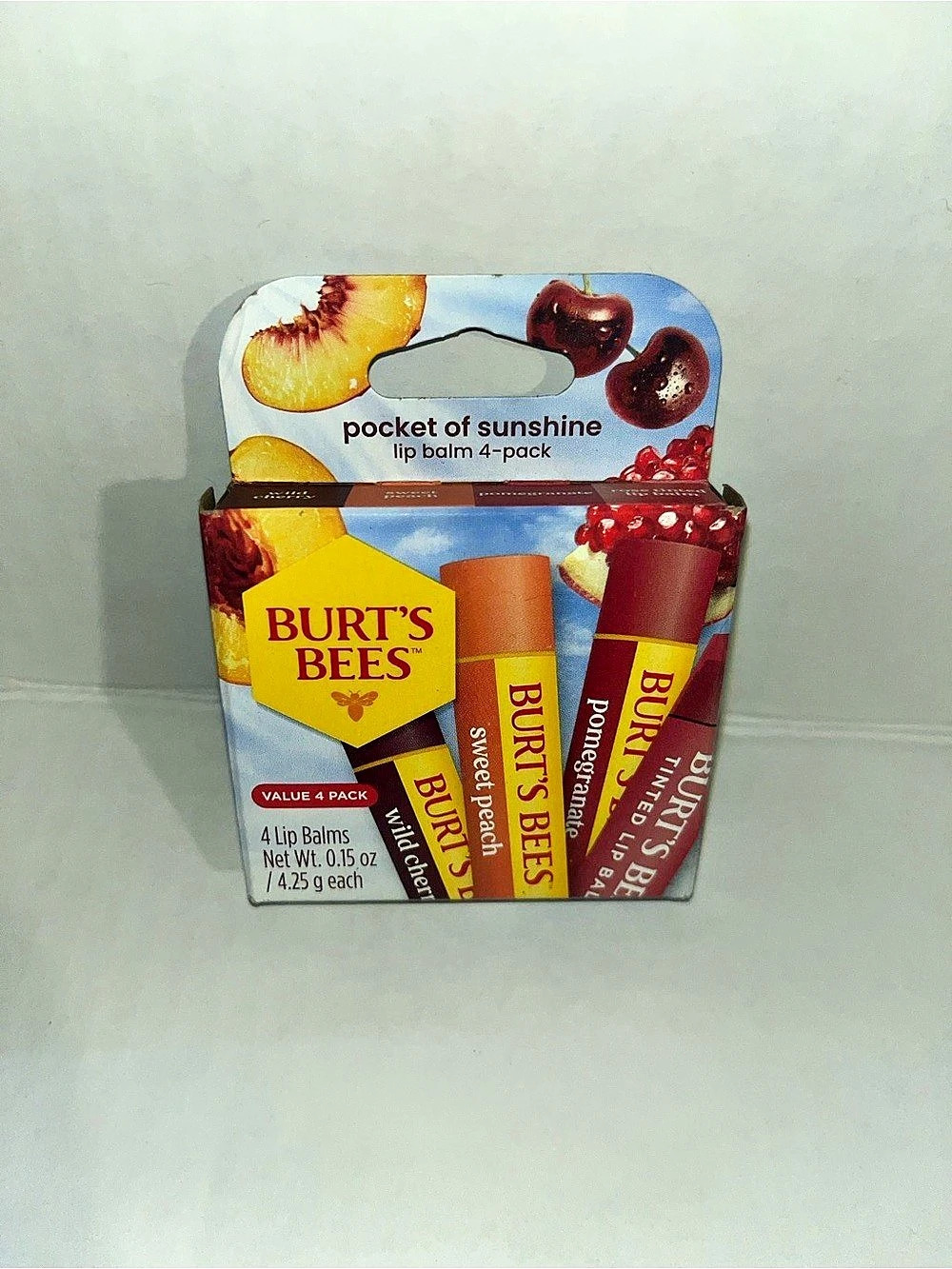 Burt's Bees Pocket of Sunshine Lip Balm 4-Pack